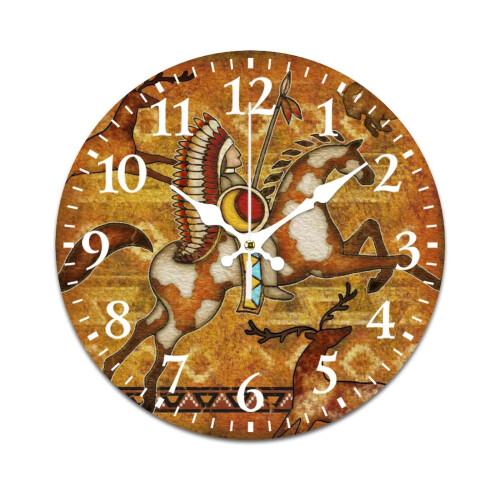Retro Totem Samurai Wall Clock – Silent, Battery-Powered, Compatible with Home/Office/Bedroom