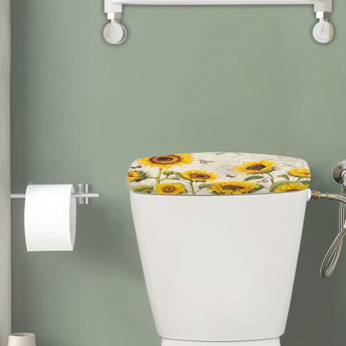 Toalettdeksel med elastisk bunn, Sunflower Dragonfly 1