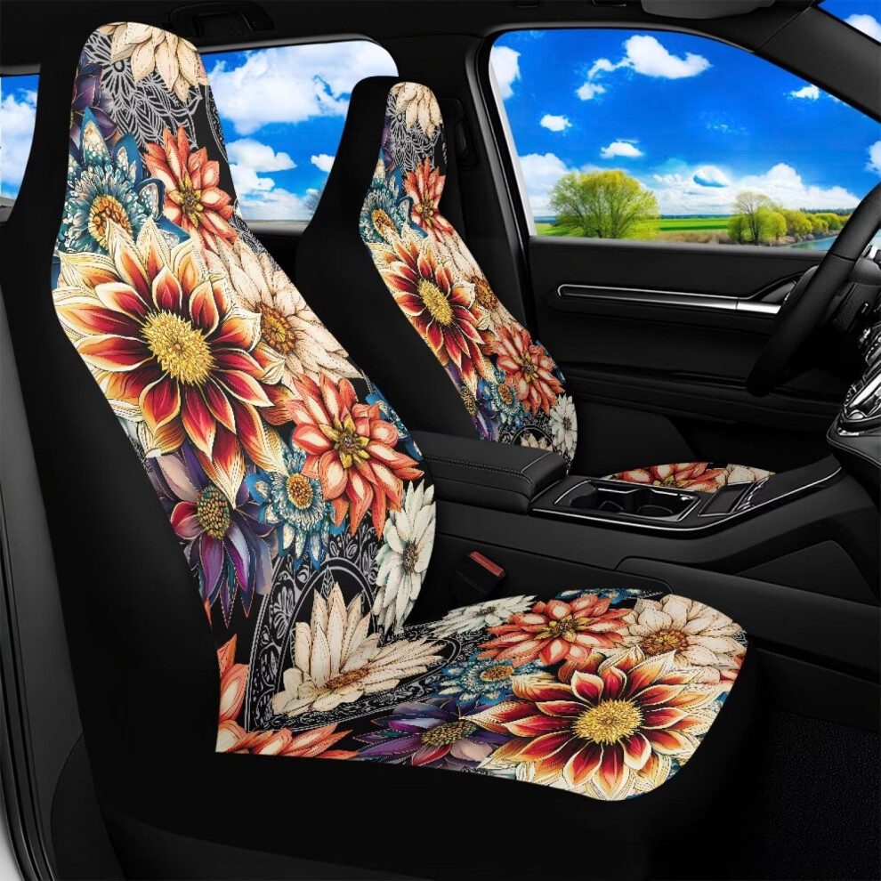 Floral Waterproof Car Seat Covers Anti-Slip Universal Fit 9180435755674