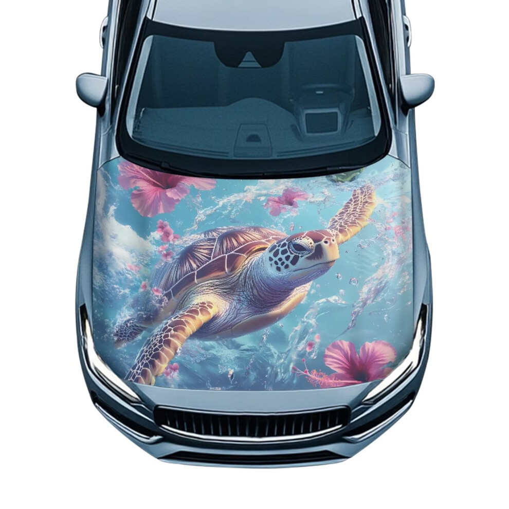 Tear-Resistant Boho Turtle Car Hood Cover, Waterproof Â Compatible With Most Sedans, Trucks, Pickups & Sports Cars 9399596717043