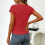 Top da donna a maniche corte con scollo a V, leggero, elasticizzato e casual. 4