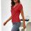 Top da donna a maniche corte con scollo a V, leggero, elasticizzato e casual. 5