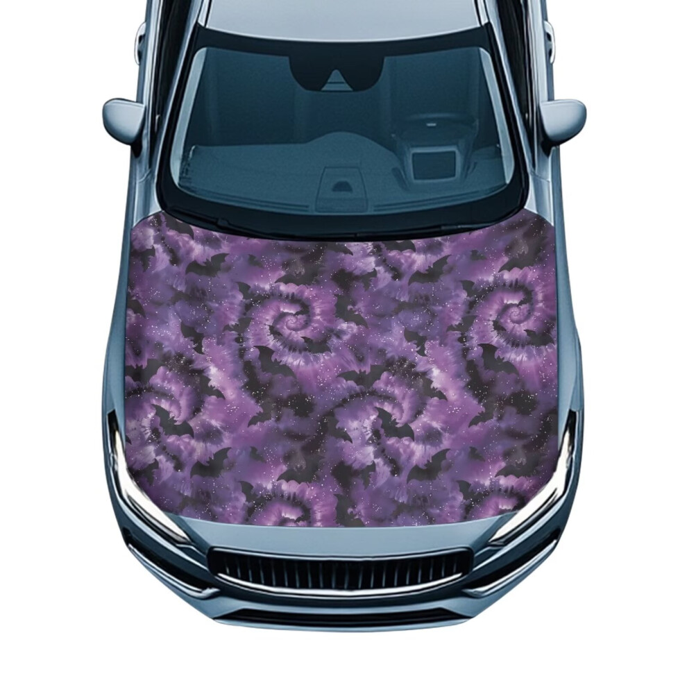 Tie-Dye Polyester Car Hood Cover Universal Fit Purple 9180435756244