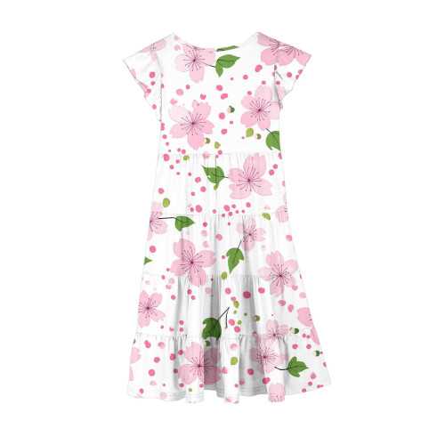 Robe à imprimé floral pour filles avec manches papillon et 2