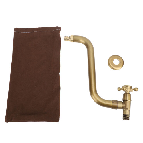 S Spout Antique Wall Faucet - Copper, Single Cold 1