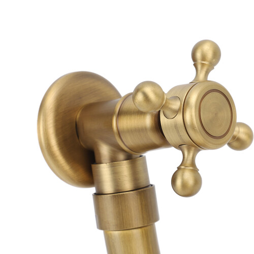S Spout Antique Wall Faucet - Copper, Single Cold 2