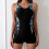 Costume da bagno intero stampato da donna con scollo rotondo e morbido 4