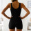 Costume da bagno intero stampato da donna con scollo rotondo e morbido 7