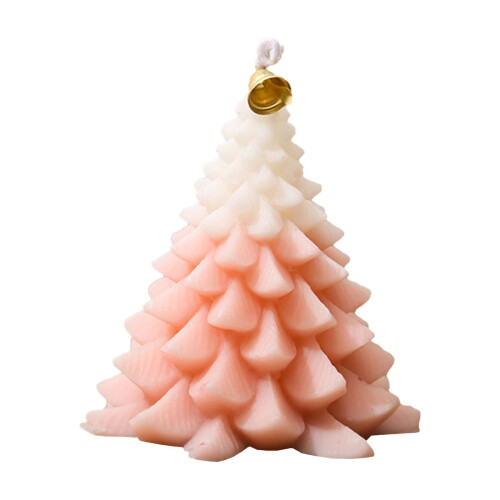 Pink Christmas Tree Scented Candles and Taper Candlesticks 1