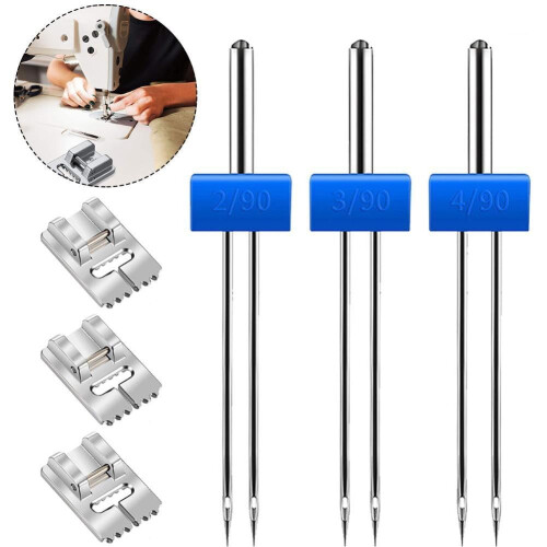Picioruș presor pentru cusut cu ac dublu, 4 buc., 2/3/4 mm 2