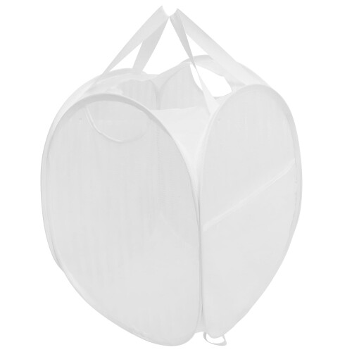 Rechthoekige wasmand van wit polyester (1 stuk) 2