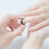 Star Pearl Ring for Women Black Adjustable Size 12 5