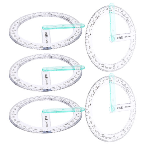 5 Pcs Mini Protractor Large Circle Degree Round Ruler 2