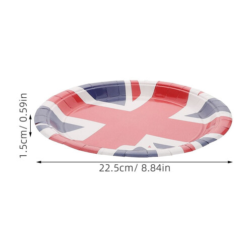 Χάρτινα πιάτα με θέμα την Union Jack 16 τεμάχια 8,84 ίντσες 1