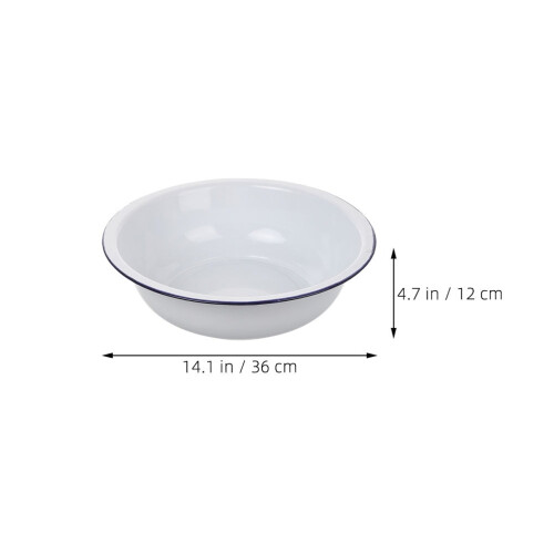 Large Enamel Mixing Bowl for Dough Mixing White 1Set 1