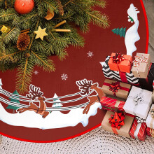 Jupe de sapin de Noël à motif paysage enneigé 76 cm