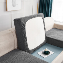 Hochelastischer Sofasitzbezug mit Kissen, fleckenabweisend und farbecht, 4-Sitzer, Dunkelgrau – Kompatibel mit Standardsofas