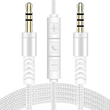 3,5-mm-Klinkenkabel (Stecker auf Stecker) mit integriertem Mikrofon und Sprachsteuerung