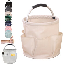 17L Foldable Cleaning Caddy with Handle & 6 Pockets, 4.5 Gal Organizer for Tools/Towels – Compatible with Home/Outdoor/Bathroom Use