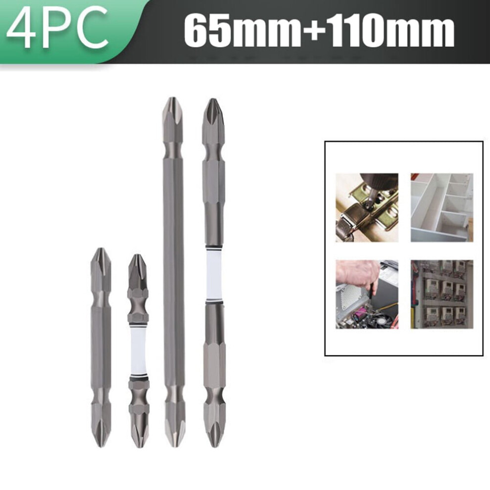4Pcs Bits Ph2 Cross Screwdriver Bit Double Head Screwdrivers Bit 65-110Mm 9493189679692