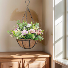 Set di cestini natalizi sospesi a LED con luci integrate – Adatti per decorare la porta d'ingresso, il giardino e la terrazza.