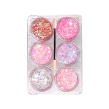 Oogstickers in 6 kleuren, pailletten, glitter, waterdicht