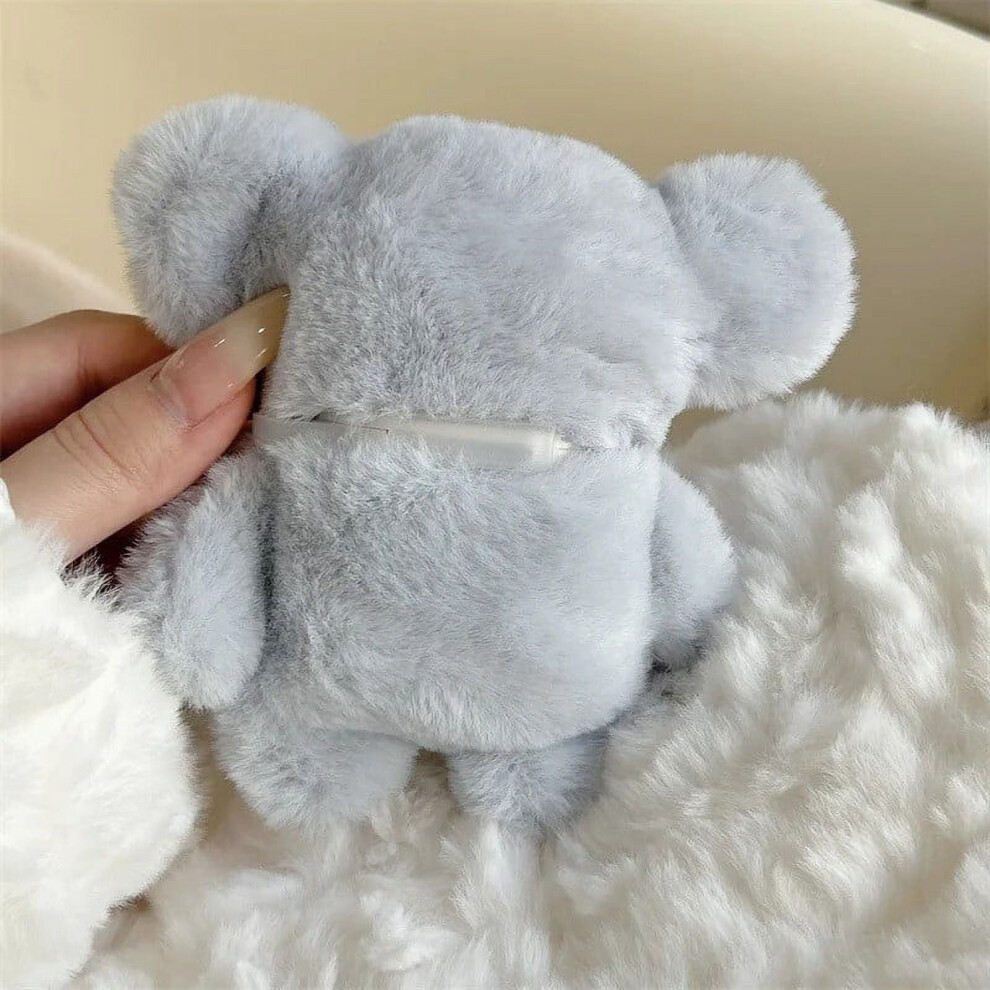 Cute Plush Elephant Headphone Cover Wireless Earphones Protective Case For Compatible With Airpods/Pro 1/2/3/4 Generation Accessories Blue 9493189681336