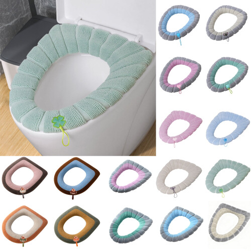 Waschbarer, gestrickter WC-Sitzbezug mit Griff, verdickt