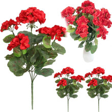 Morttic konstgjord geranium 35 cm UV-beständig, blekningsbeständig, utomhusbruk (3 plantor)