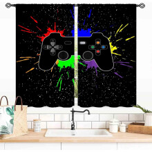Rideaux de jeu pour enfants et adolescents, motif manette de jeu, 55 x 39 cm