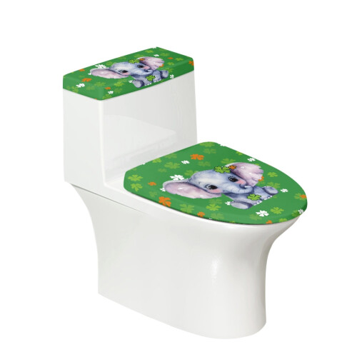 Ensemble de housse de siège de toilette Clover et Éléphant 2 pièces
