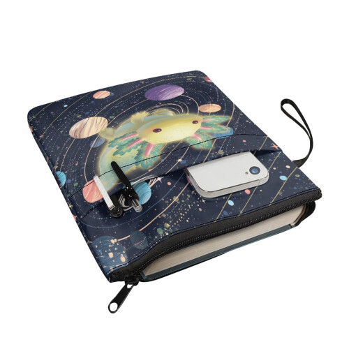 Buchhülle mit Salamandermuster aus waschbarem Polyester, dekorativer Buchorganizer 1