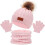 Set invernale per bambini da 1 a 5 anni: cappello, sciarpa e guanti rosa. 1