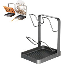 Étagère de rangement pour couvercles de casseroles en acier inoxydable 304, pour comptoir