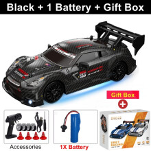 Coche de carreras RC Drift a escala 1:24, alta velocidad de 30 km/h, tracción 4x4, control remoto de 2.4 GHz con luz LED.