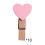 Mollette da bucato in legno a forma di cuore rosa, 10 pezzi 1