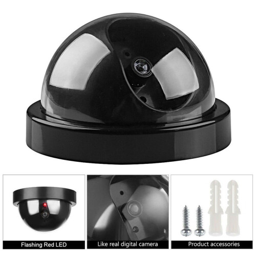 Telecamera di sicurezza analogica wireless per interni/esterni, con flash LED, cupola virtuale, plug & play e microfono integrato – compatibile con 1