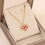 Romantic Red Maple Leaf Pendant Necklace Titanium Steel 7