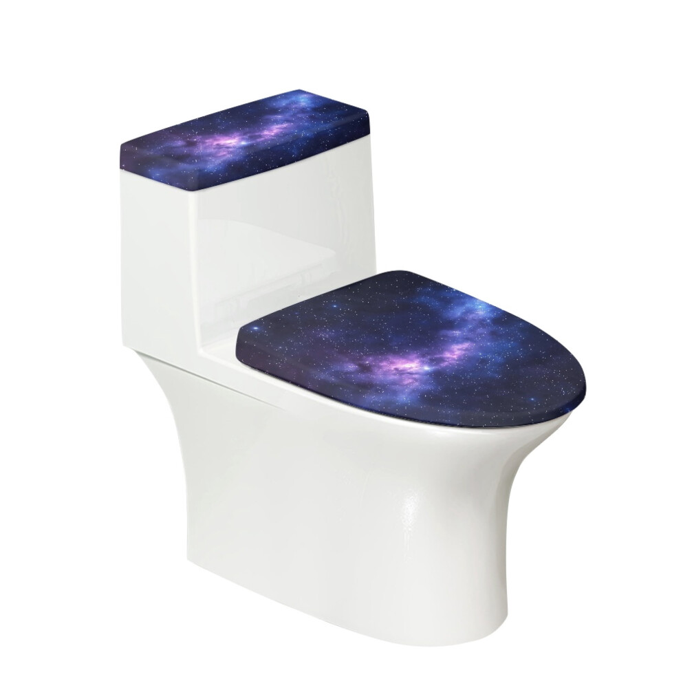 Milky Way Adjustable Polyester Fabric Toilet Cover Elastic Edge Toilet Lid Covers & Easy To Clean For Toilet 9493189683651