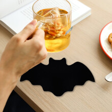 Sets de table d'Halloween avec chauves-souris noires effrayantes 15 x 9 cm