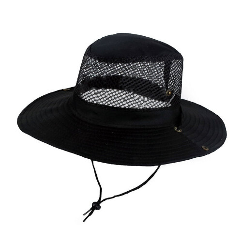 Cappello a secchiello in rete per uomo e donna, a tesa larga, pieghevole.