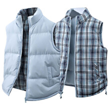 Heren dubbelzijdig mouwloos warm katoenen vest/jasje met losse pasvorm voor de winter, casual outdoor