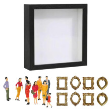 9.8" Square DIY Museum Silhouette Box Mini Museum Frame Photo Display Frame with Miniature Figurine for Home Bedroom Office Decoration
