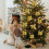 Christmas Tree Bows Yellow Sequined Bowknot Ornaments 6 Pack 4