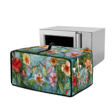 Hummingbird Flower Print Toaster Oven Cover, Dustproof & Decorative, 22.5"x18.5"x13", with Top Handle – Compatible with Standard Toaster Ovens