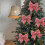 Christmas Tree Bows Yellow Sequined Bowknot Ornaments 6 Pack 6