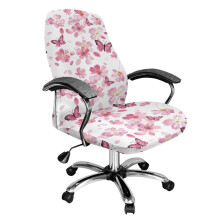 Stretch Desk Chair Cover Butterfly Flower Design L