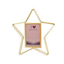Star Shape Vertical Photo Frame Vintage Picture Frame Metal Photo Holder Gold Picture Display Frame for Wedding Desk Topper
