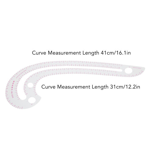 3234 Curve Ruler Set, 5pcs Transparent Plastic for Sewing & Design 1