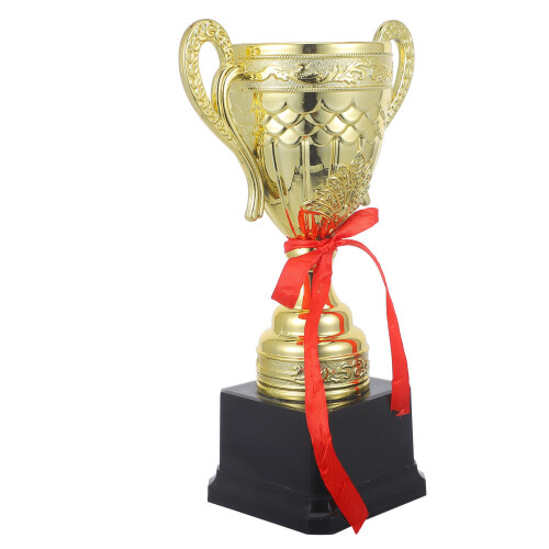 Golden Lightweight Plastic Trophy for Ceremony and Celebration Decor